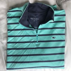 Vineyard Vines Striped 3/4 Zip Pullover